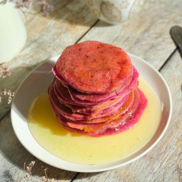 pink beet pancake